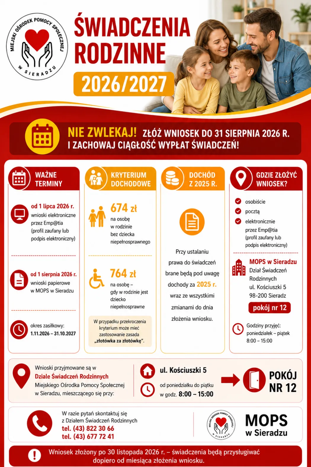 ZASIŁEK RODZINNY WRAZ Z DODATKAMI 2026/2027